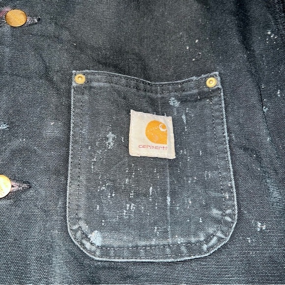 Carhartt Vintage Blanket Lined Chore Coat Black Size 46 Reg - Picture 11 of 16
